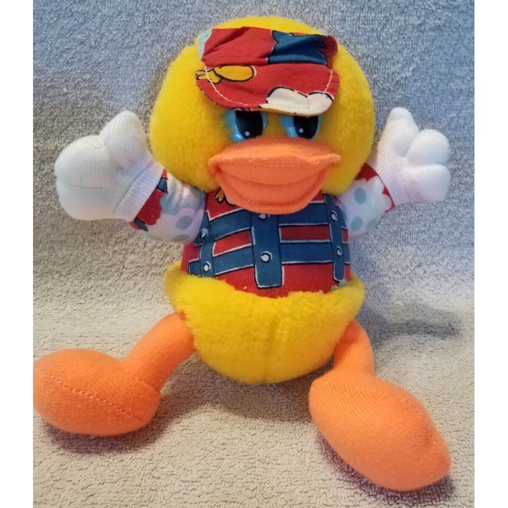 Vintage Plush Wiceway Inc Duck wearing a shirt‎ and hat 8"